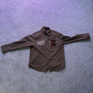 flannel button up coat